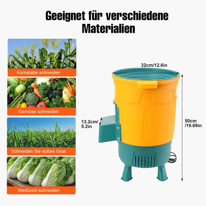 550W Elektrische Futterhäcksler Gemüseschneider, 220V Grünfutterschneider Grasschneider, Grünfutter,