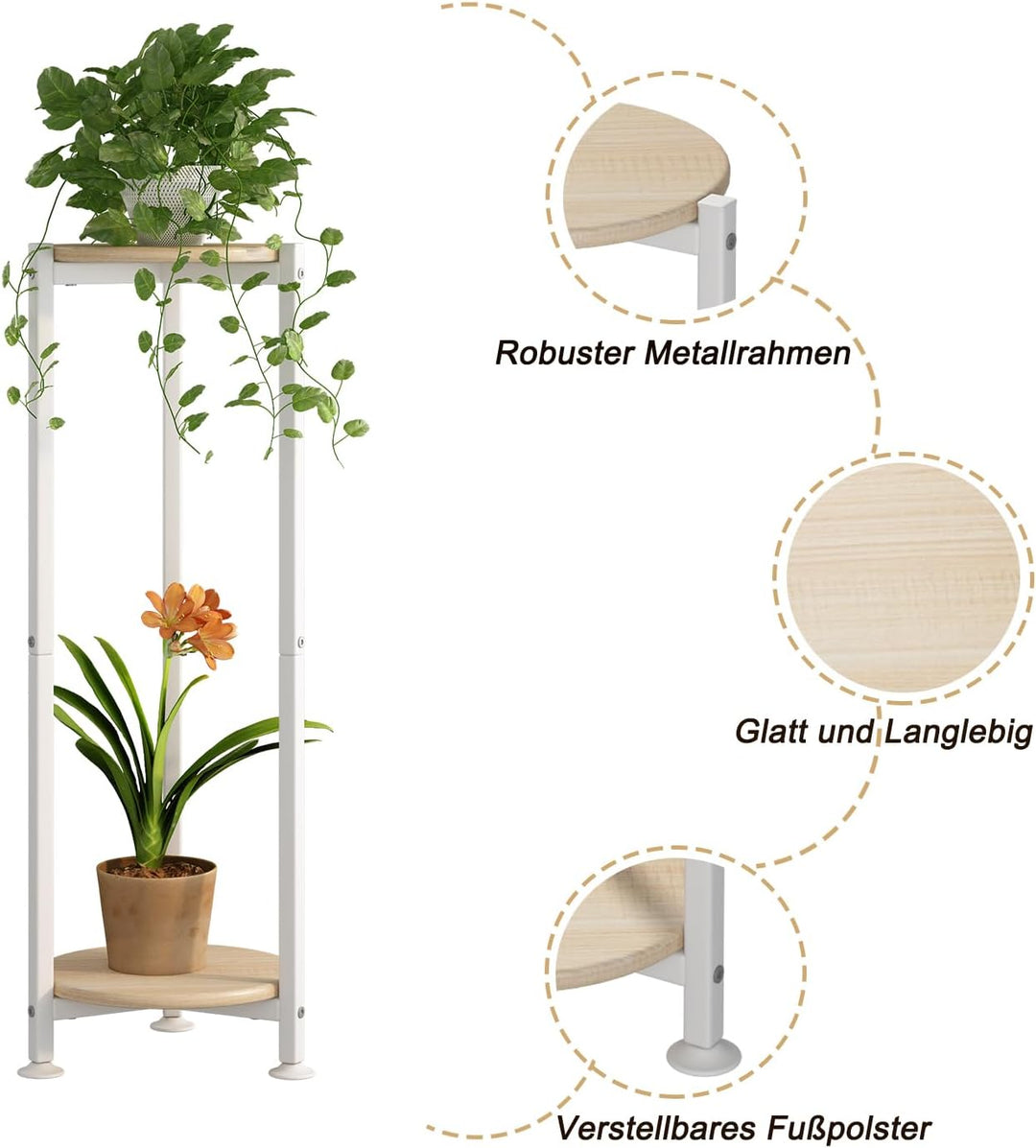 blumenständer Pflanzenständer Metall, hoch,moderne Blumenaufbewahrung, Pflanzenregal für den Innenbe