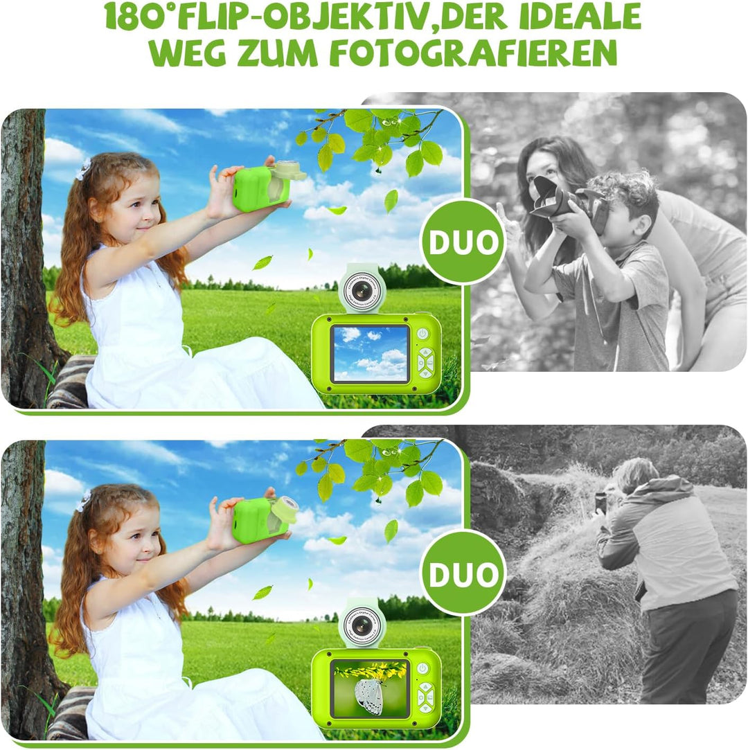 ARNSSIEN Digitalkamera für Kinder Kamera,2,4" IPS Kinderkamera mit 180°Flip | 1080P videokamera &amp; Se
