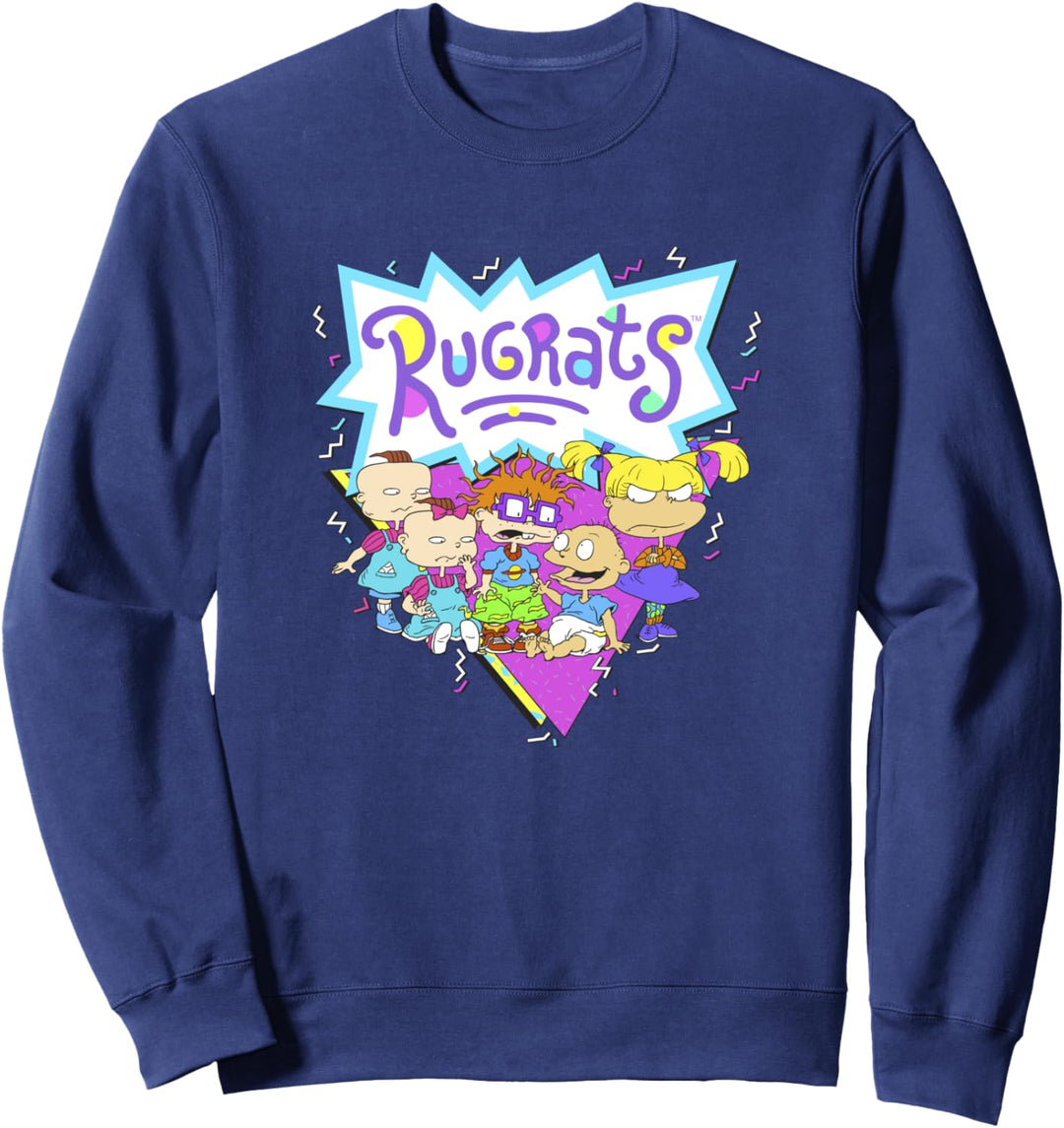 Rugrats Group Shot Purple Triangle Logo Sweatshirt