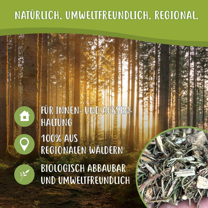 Waldboden-Einstreu 2X 40L – natürliches Einstreu mit Tannen & Fichtennadeln – extrem saugstark & ger