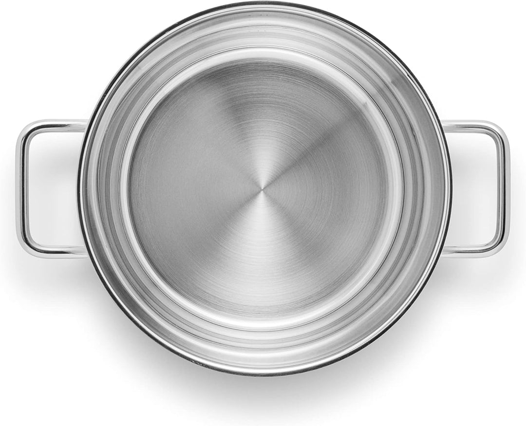 Eva Trio | Stainless Steel Topf 6,5 l 24 cm | Perfekt für eine grosse Portion Suppe, Schmorgerichte,