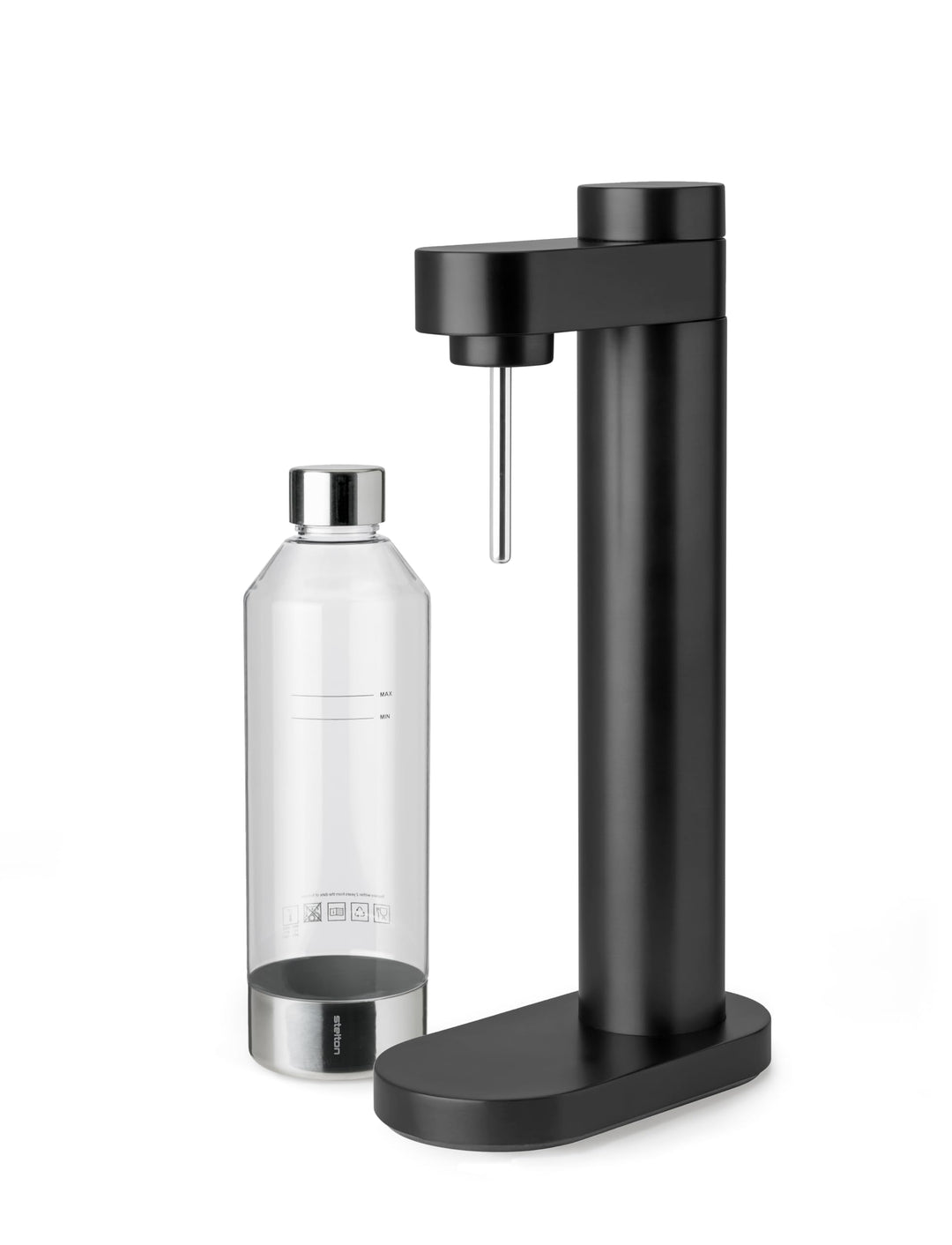 Stelton CO2 Carbonator, Brus Wassersprudler Schwarz Metallic