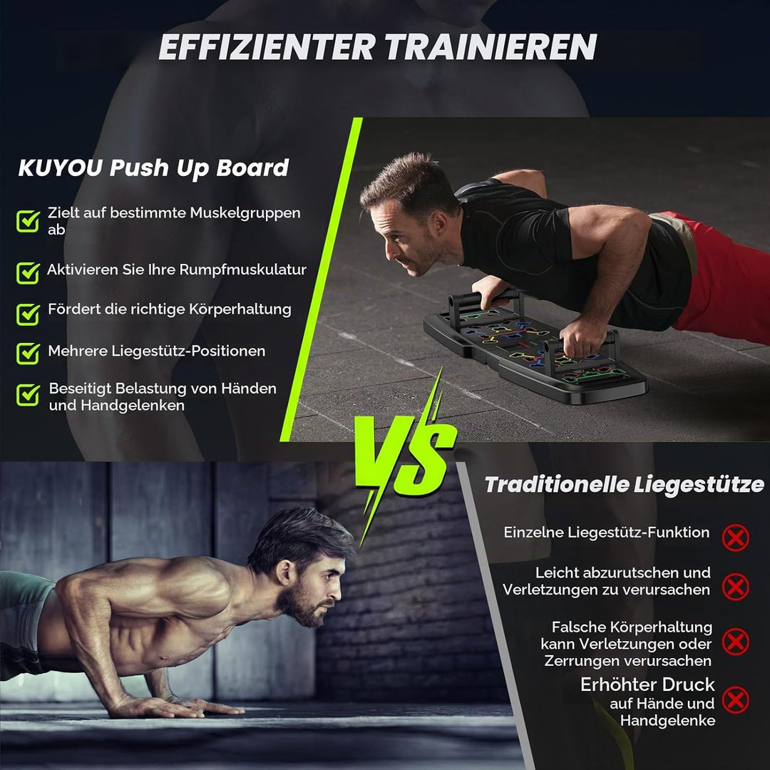 Premium Liegestützbrett Set Push Up Board Verbessertes Konzept 2024 Liegestütze Brett Liegestützgrif