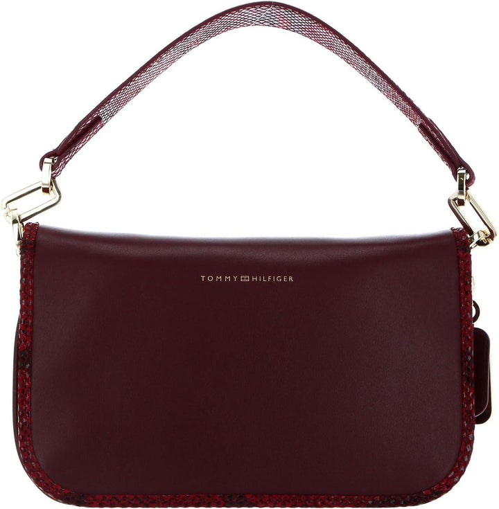 Tommy Hilfiger Leather Statement Crossover Bag Burgundy