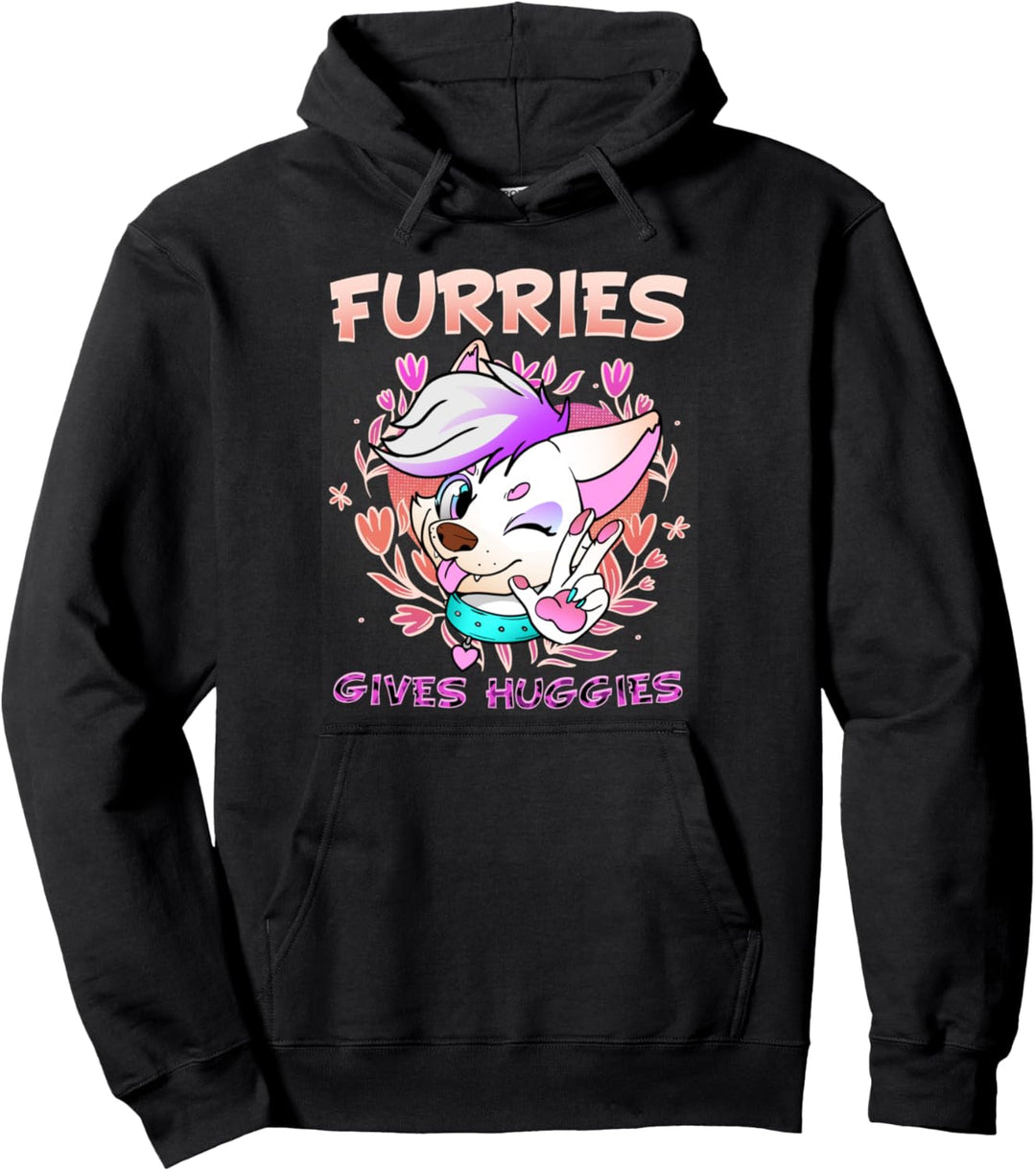 Furries Give Huggies I Cute Cosplay Furry Fandom Pullover Hoodie