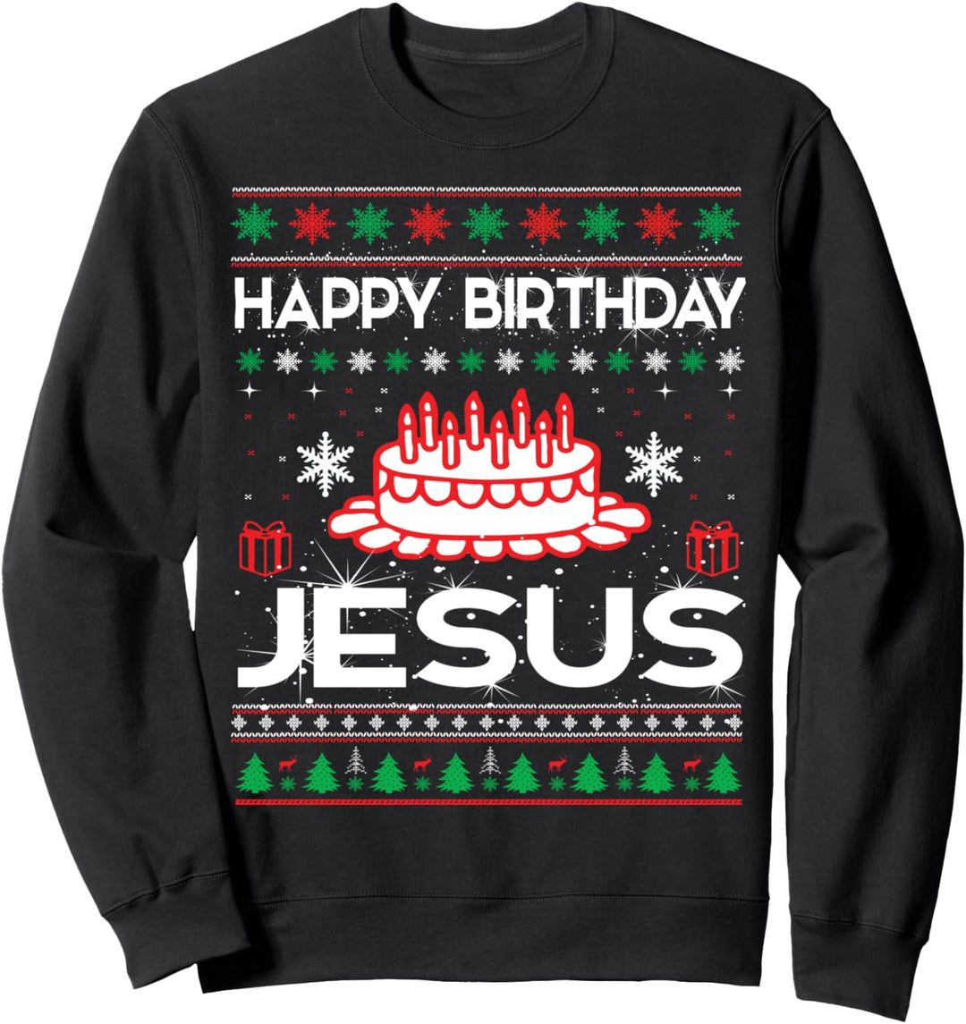 Happy Birthday Jesus Hässlich Pullover Weihnachten Sweatshirt