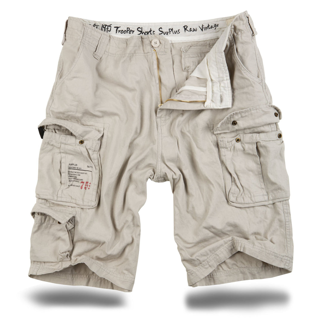 Trooper Herren Cargo Shorts Lightning Edition Bermuda Kurze Hose Vintage (S-7XL) L Old-white, L Old-