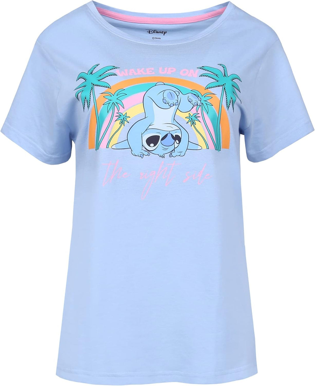 Stitch Disney Langarm-Pyjama für Damen, Blau und Pink S Kurzarm, S Kurzarm