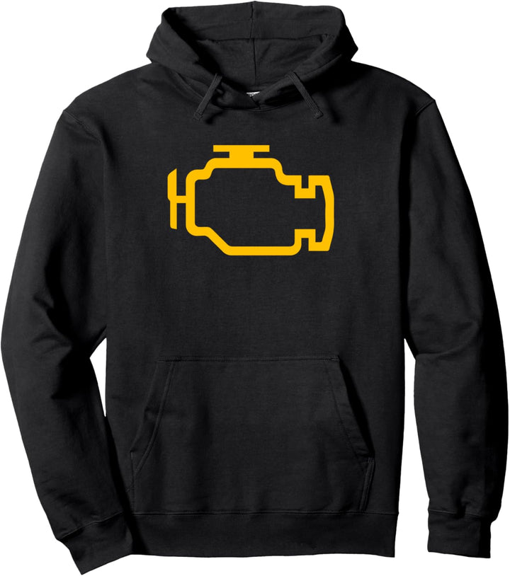 T-Shirt mit gelber Motorkontrollleuchte Pullover Hoodie