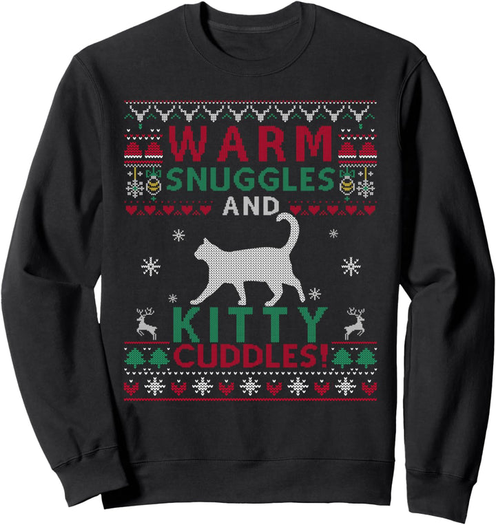 Weihnachtspullover mit Katzen-Motiv Sweatshirt