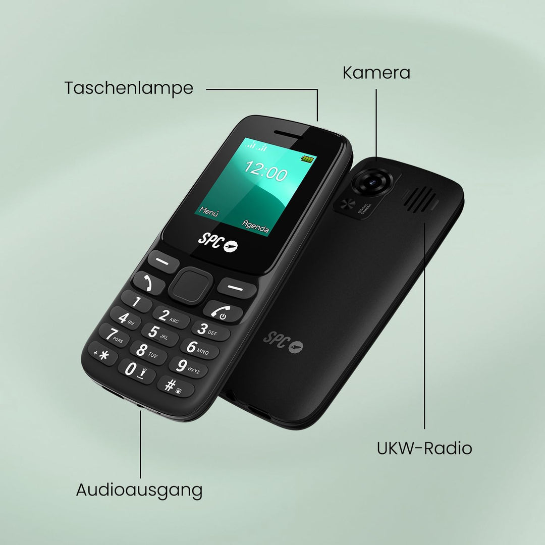 SPC Talk 2 Go - Basic Mobiltelefon | 1,8“ Bildschirm | 9 Tage Akkulaufzeit | 103dB Klingeltonlautstä