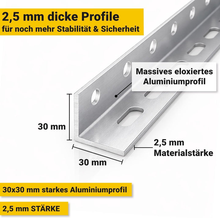 Balkonkraftwerk Halterung im 2er Set (bis 114cm) I Halterung für 2 Solarpanel-Module I Verstellbar v