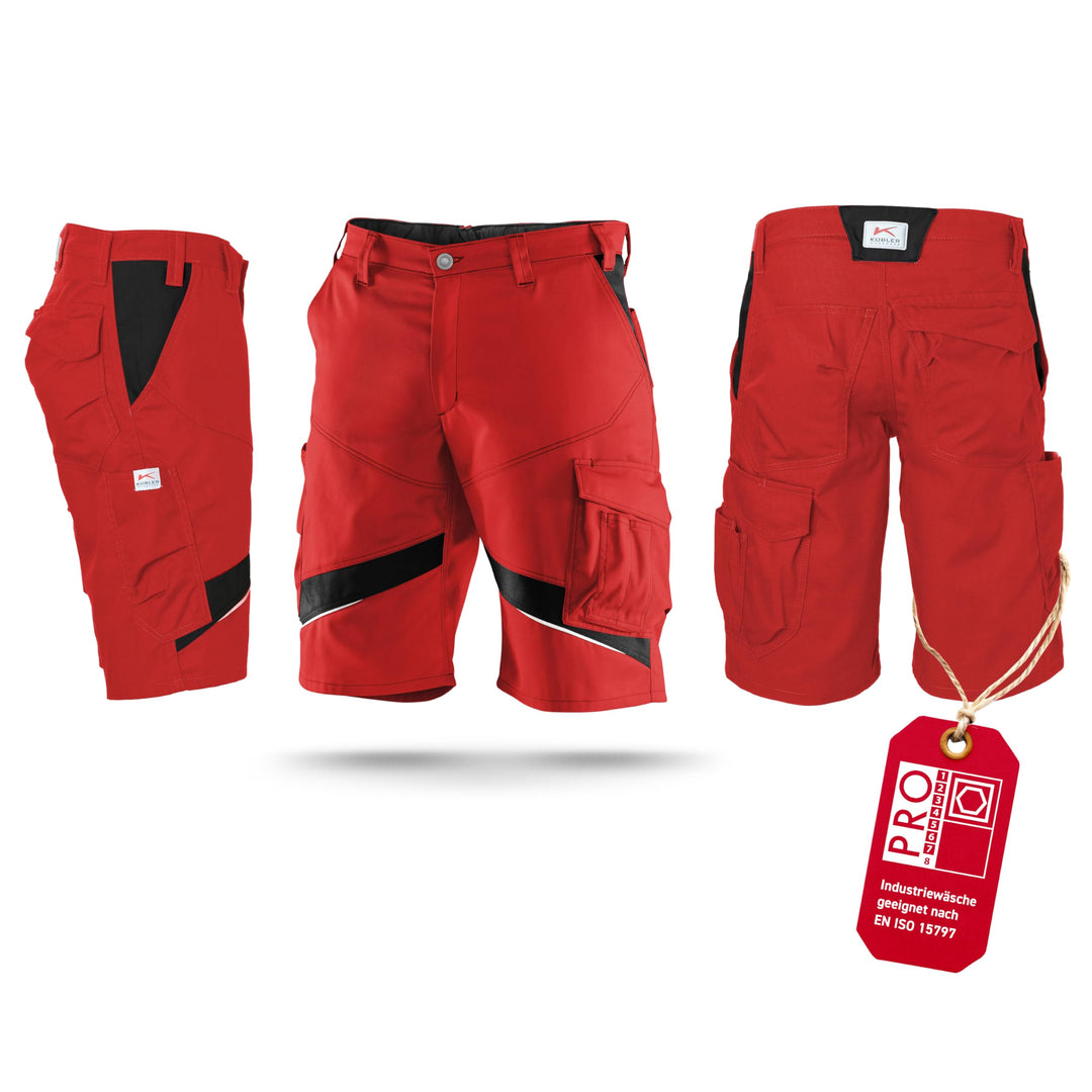 KÜBLER Workwear KÜBLER ACTIVIQ Arbeitsshorts rot, Grösse 48, Herren-Arbeitsshorts aus Mischgewebe, l
