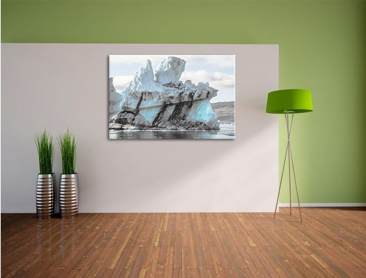 Pixxprint gigantischer Eisberg als Leinwandbild | Grösse: 100x70 cm | Wandbild | Kunstdruck | fertig