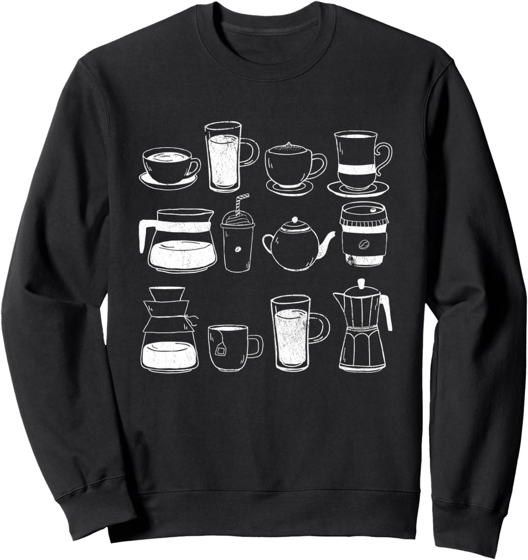 Kaffee Trinker Cappuccino Espresso Kocher Barista Fan Design Sweatshirt