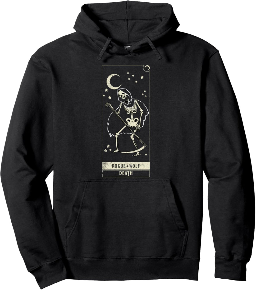 Rogue Wolf Death Retro Dark Symbol Ghoulish Goth Lover Gift Pullover Hoodie