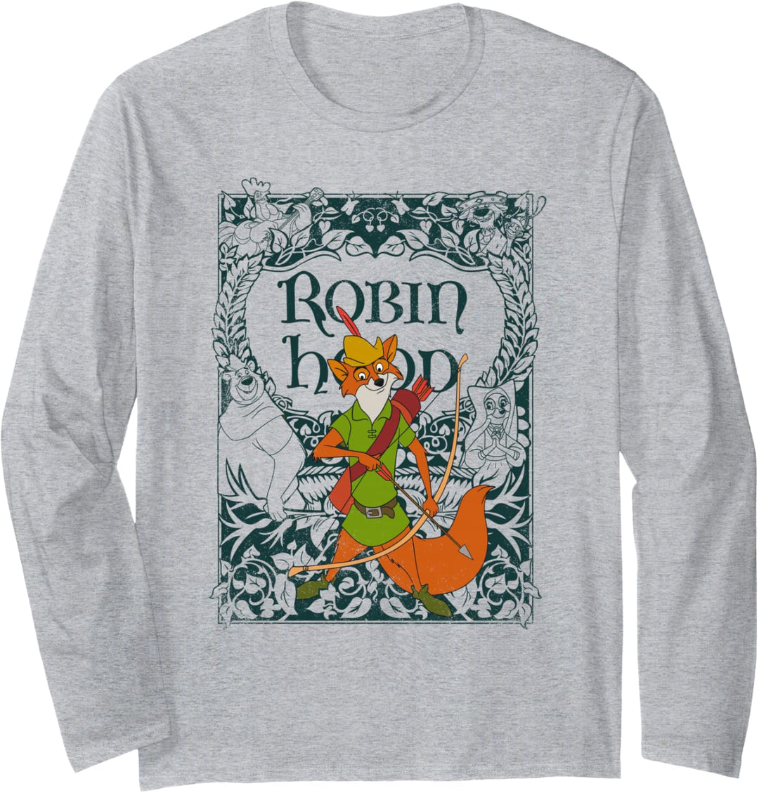 Disney Robin Hood Retro Vintage Distressed Langarmshirt