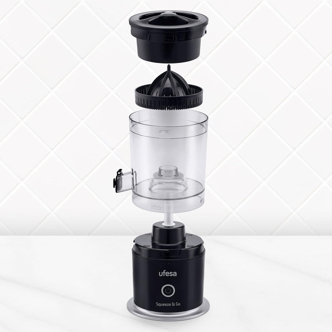 Ufesa Squeeze & Go, Zitruspresse Elektrisch mit USB-C wiederaufladbar, Tragbares, Orangenpresse, Zit
