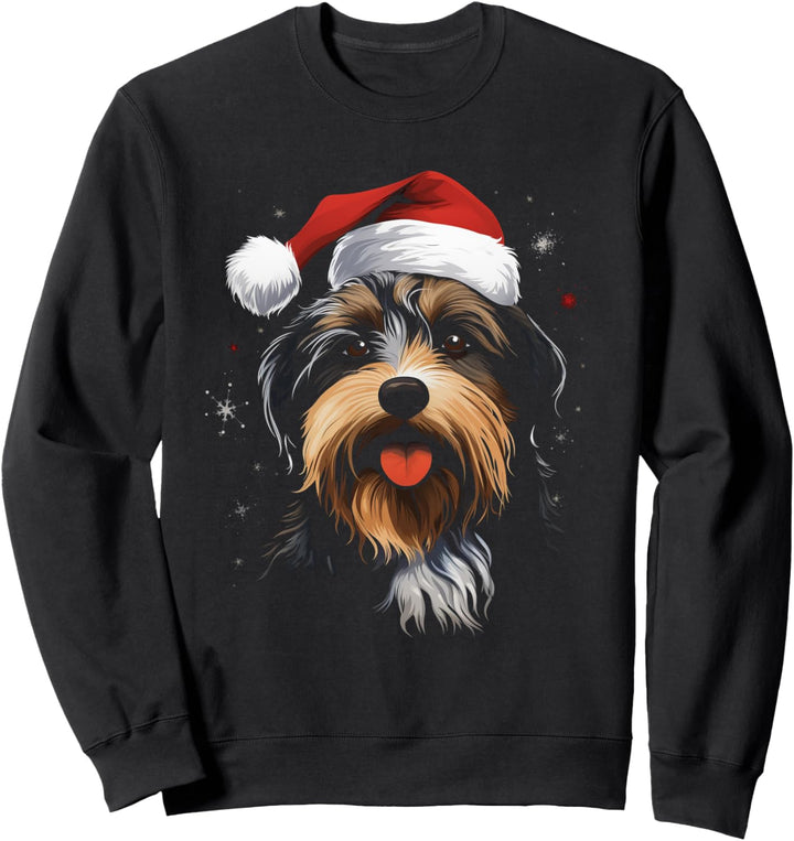 Tibet Terrier mit Weihnachts Mütze Sweatshirt
