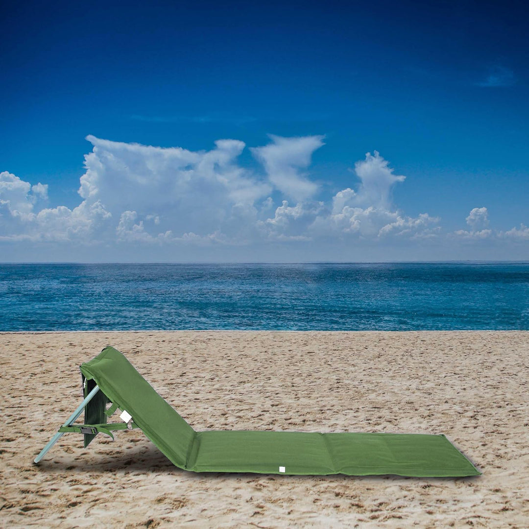ONVAYA Premium Strandmatte 2cm gepolstert mit Rückenlehne | Strandliege faltbar | Strandmatratze | S