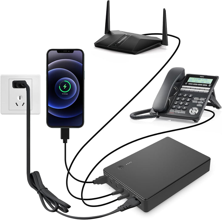 Mini UPS Unterbrechungsfreie Stromversorgung für Router, Modem, Kamera mit Eingang AC Ausgang USB 5V