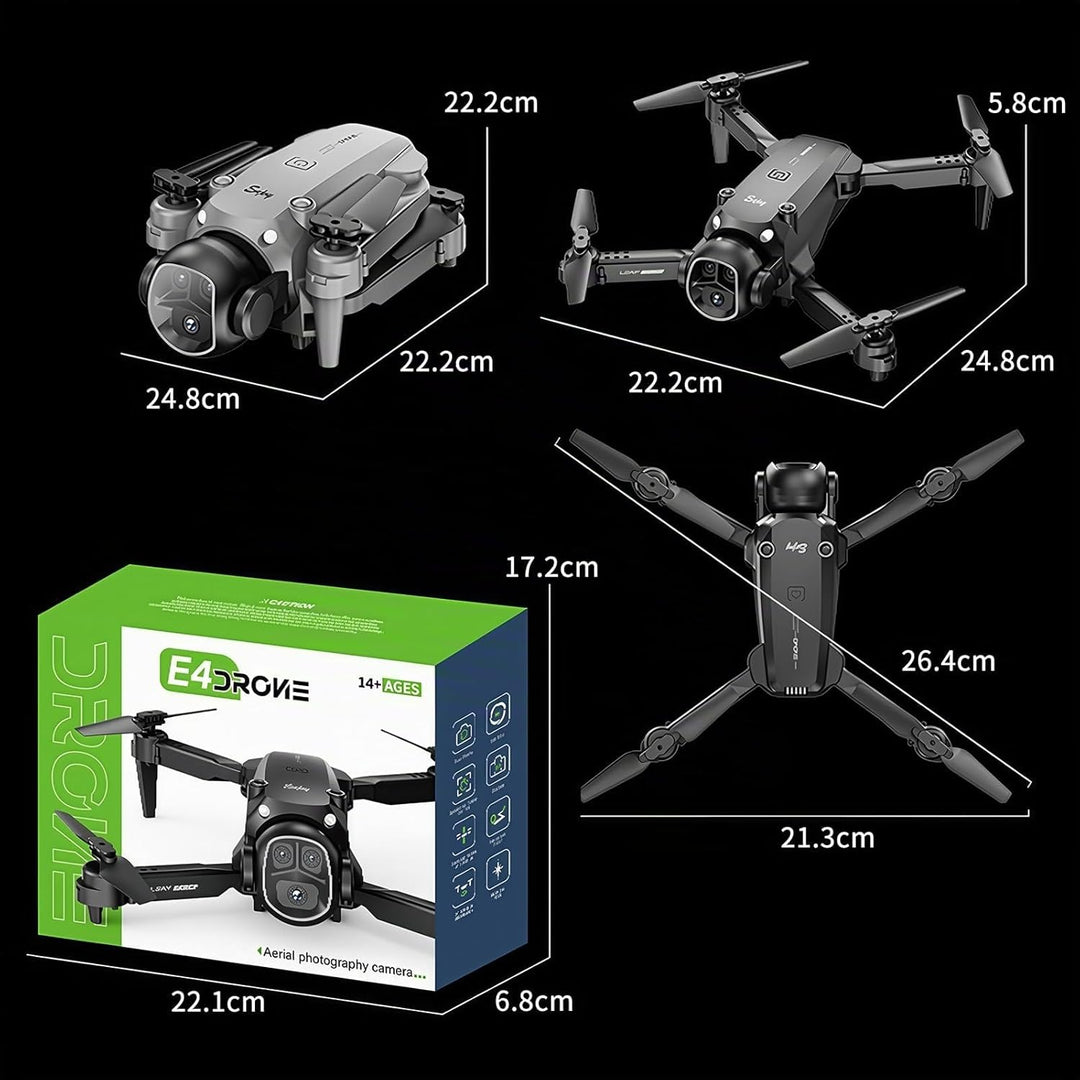 OBEST Drohne mit Kamera und VR Brille, Faltbare Mini FPV Drone mit Dual Kamera, 360° Rolle, Headless