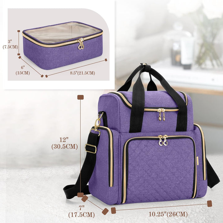 Luxja Kulturtasche Damen, Make Up Organizer Tasche, Kosmetikkofffer für Make up, Kosmetiktasche zum