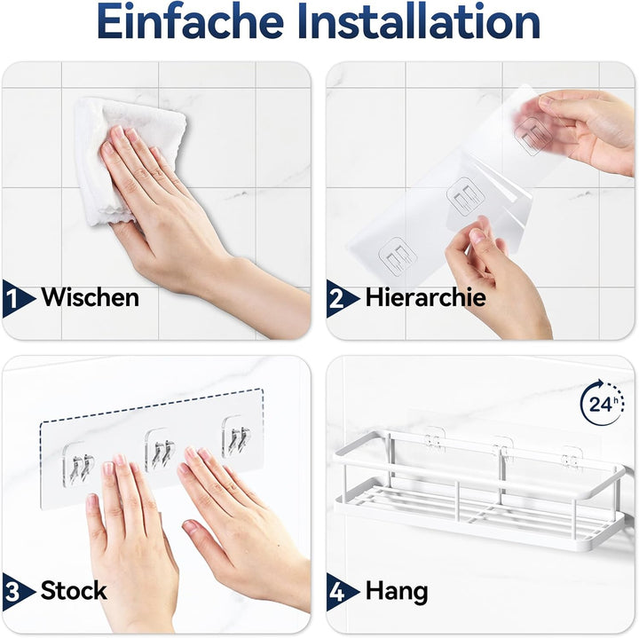 YASONIC Duschablage ohne Bohren Badezimmer Organizer, Duschregal ohne bohren, Duschhalterung ohne Bo