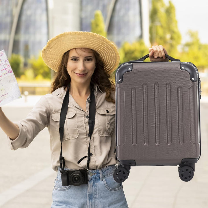 Trolley Koffer Suitcase, Reisekoffer, Rollkoffer Handgepäck, Hartschalenreisekoffer mit 4 Rollen 360