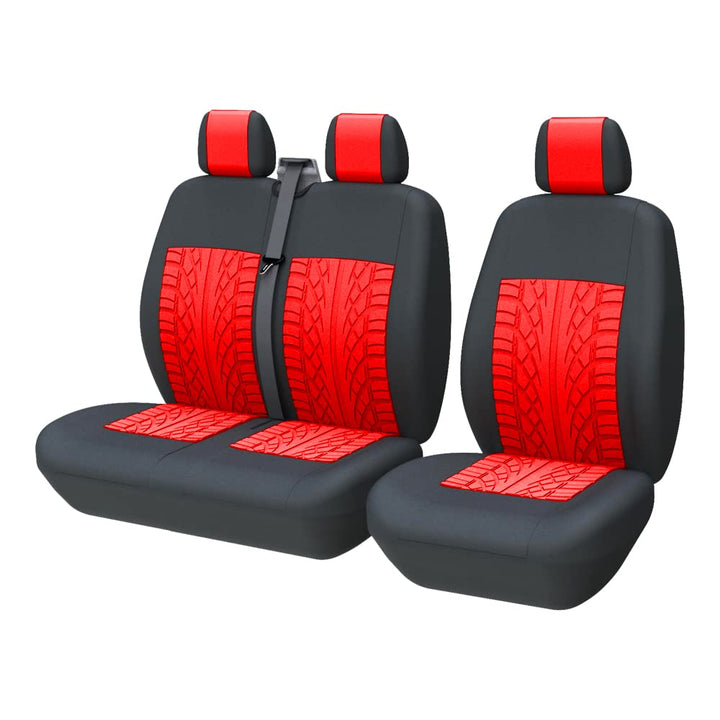 TOYOUN Universal Auto-Sitzbezüge für Transporter LKW Vorn Autositzbezüge 3D-Reifen-Spur-Muster Sitzb
