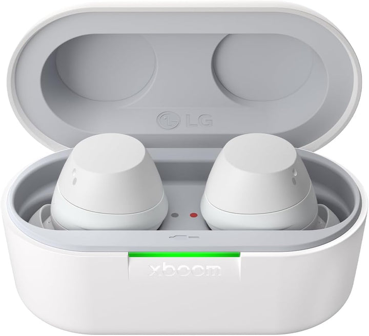LG xboom Buds Plus by will.i.am Bluetooth Kopfhörer (xboom Signature Sound IPX-4, UVnano, Plug &amp; Wir