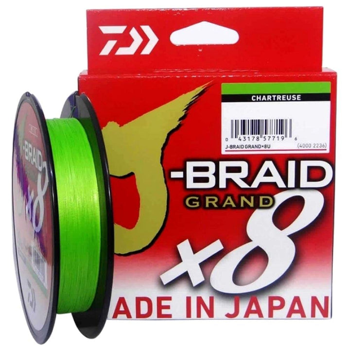 Daiwa J-Braid Grand x8E, 270m, Chartreuse, Geflochtene Angelschnur 270m/0.20mm, 270m/0.20mm