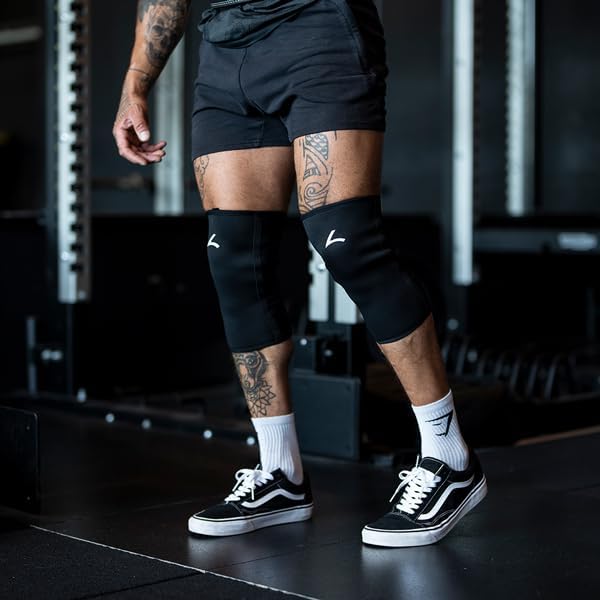 reeva Unisex-Adult Powerlifting Sleeves-7mm Knee Sleeve S Schwarz, S Schwarz