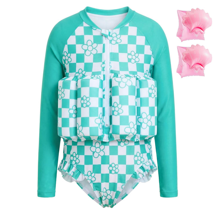 Badeanzug Baby Mädchen mit Floatation Kleinkind Schwimmtraining Hilfe Schwimmende Badeanzug Langarm