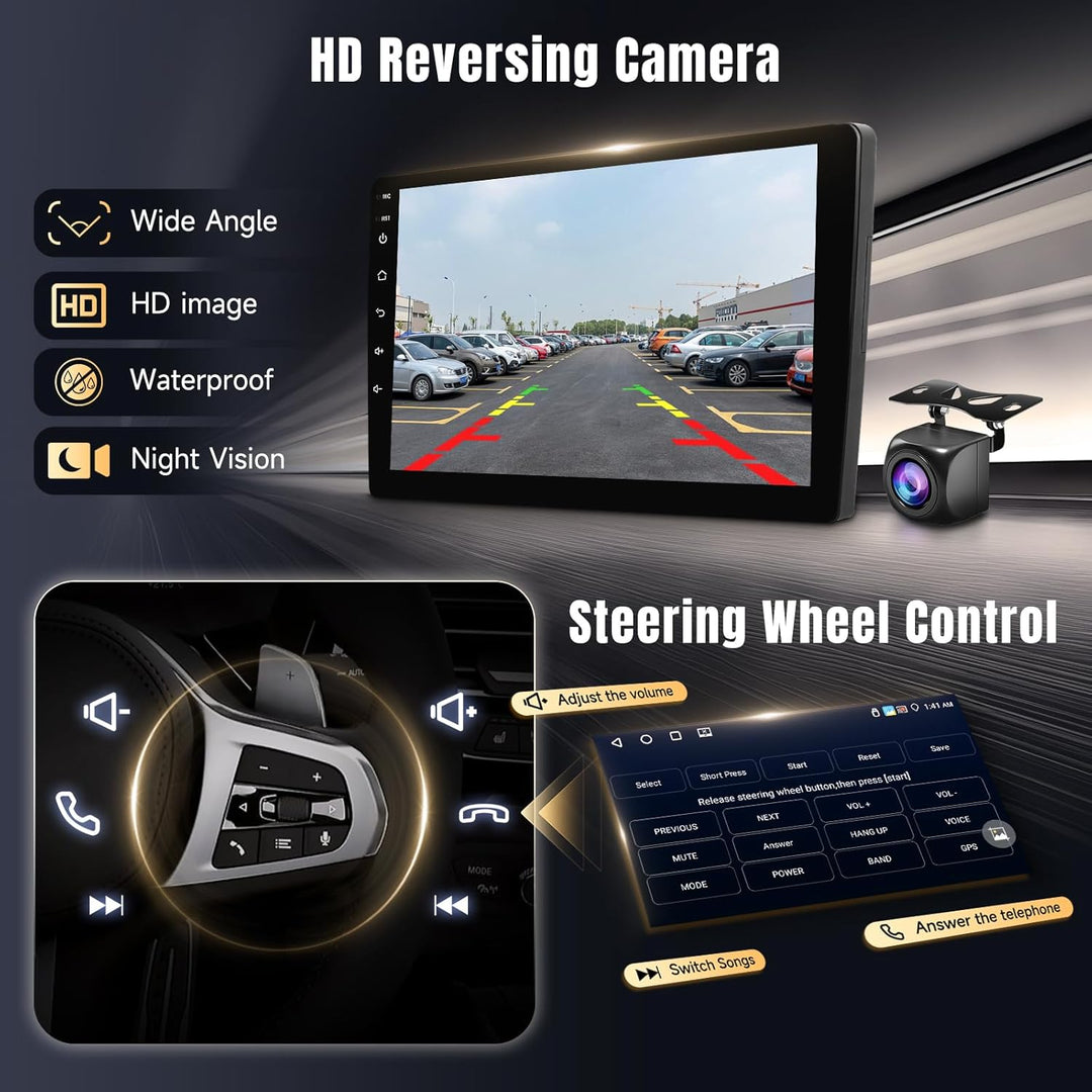 Podofo Carplay Autoradio Navi für Peugeot 308/408 2007-2013, Android 2G+64G HiFi, 9" Touchscreen And