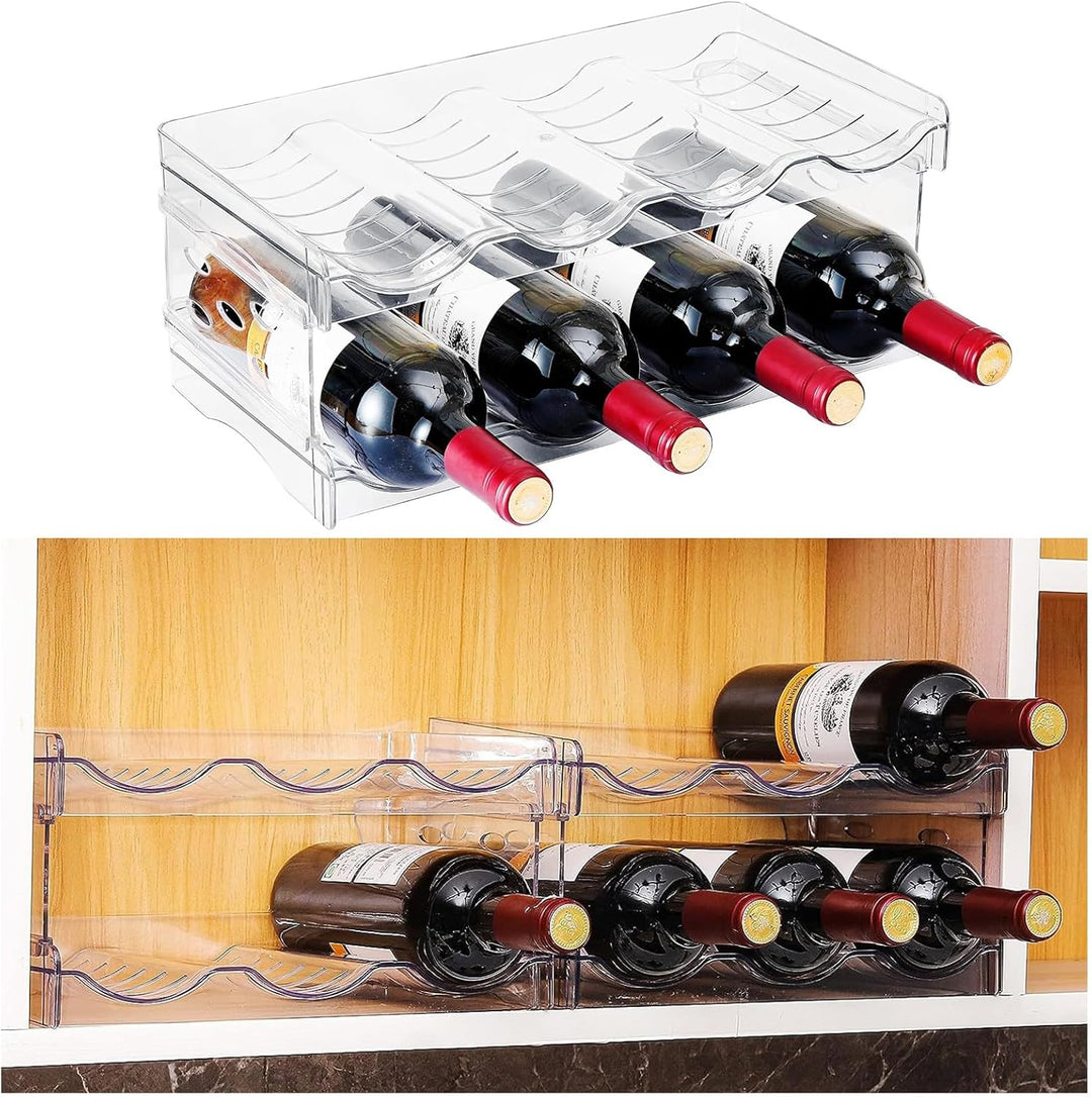 Flaschen Organizer, 2er Set Fasst 8 Behälter, Stapelbarer Flaschenhalter, Flaschenablage, Flaschen O