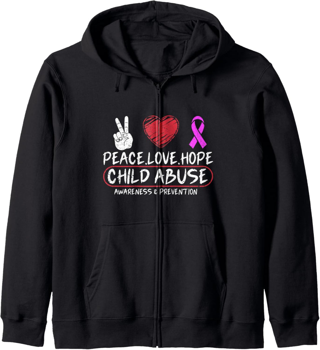 Peace Love Hope Child Abuse Awareness Prevention Kapuzenjacke