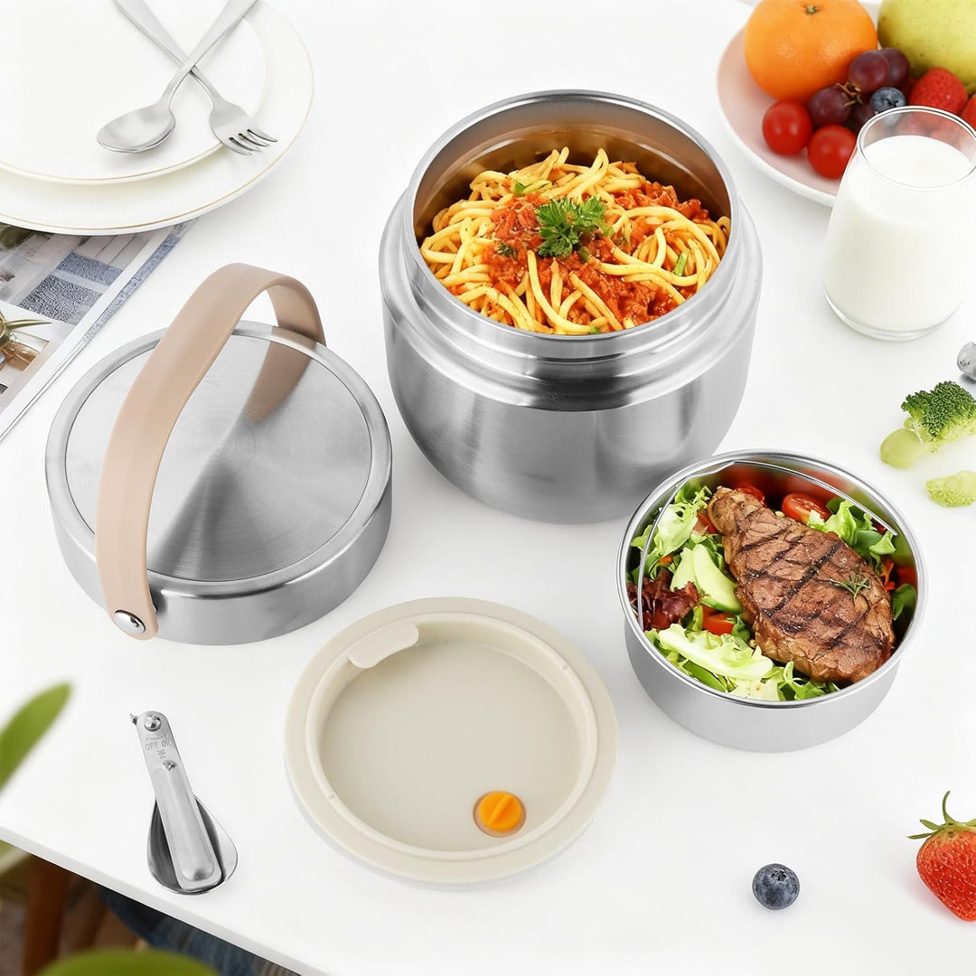 AiQInu Thermos-Lebensmittelbehälter für Erwachsene 1,2 l, Isolierter Edelstahl-Lunchbehälter mit Löf