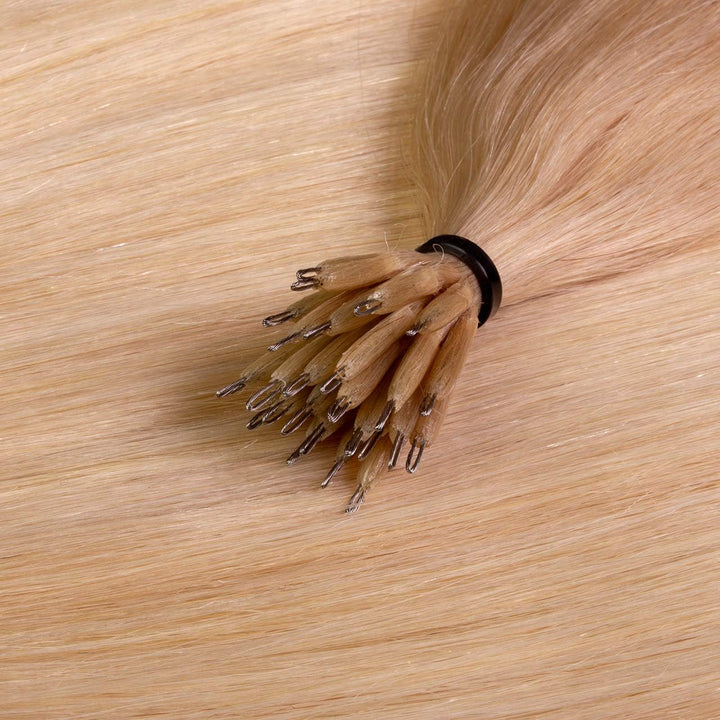 hair2heart Premium Nanoring Extensions Echthaar glatt - 50 Strähnen 0.8g 50cm 6/0 dunkelblond 50cm 5