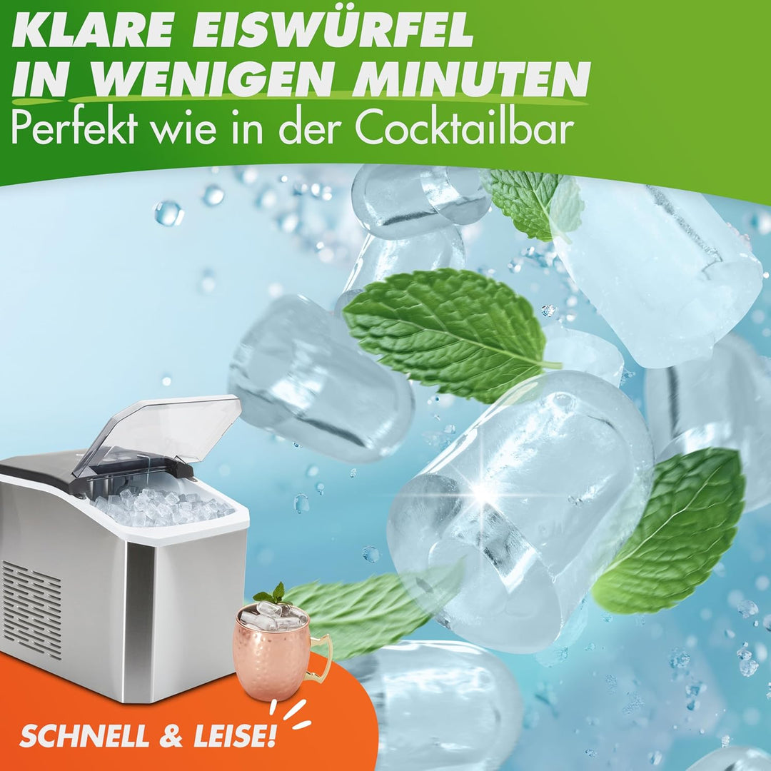 Nutrilovers Eiswürfelmaschine NUTRI-ICE MAKER Edelstahl Eiswürfelbereiter, Transparente Eiswürfel 2