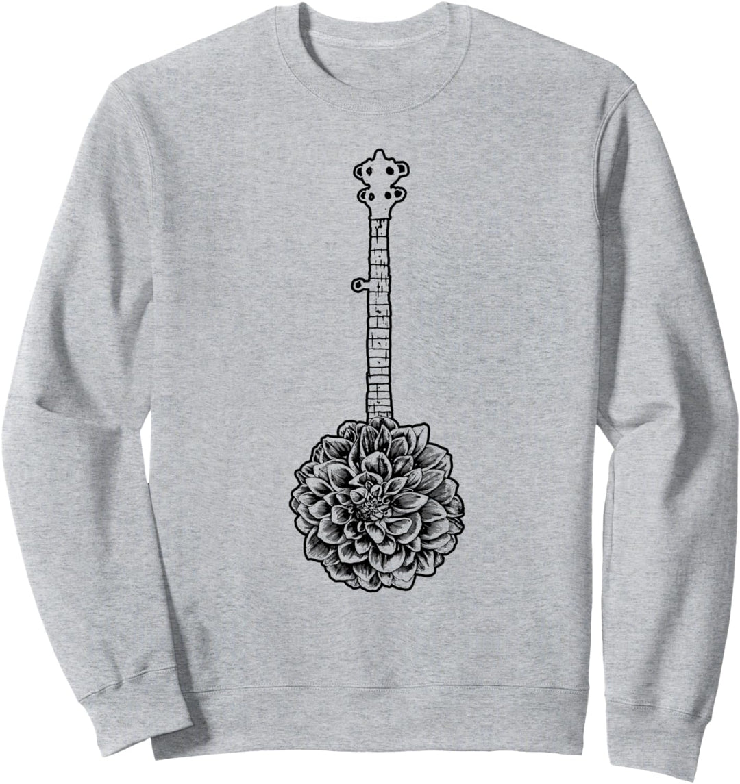 Banjo Flower - Minimalist Music Graphic Sweatshirt