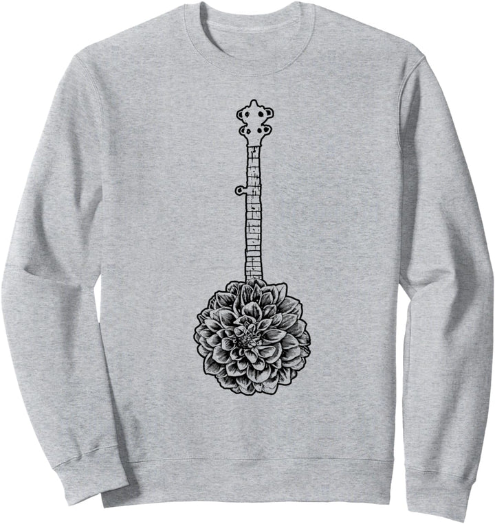 Banjo Flower - Minimalist Music Graphic Sweatshirt