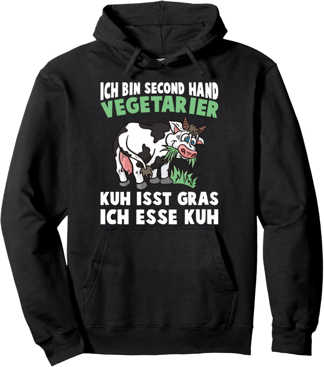 Second Hand Vegetarier Ich Esse Kuh Fleisch Steak Grill BBQ Pullover Hoodie