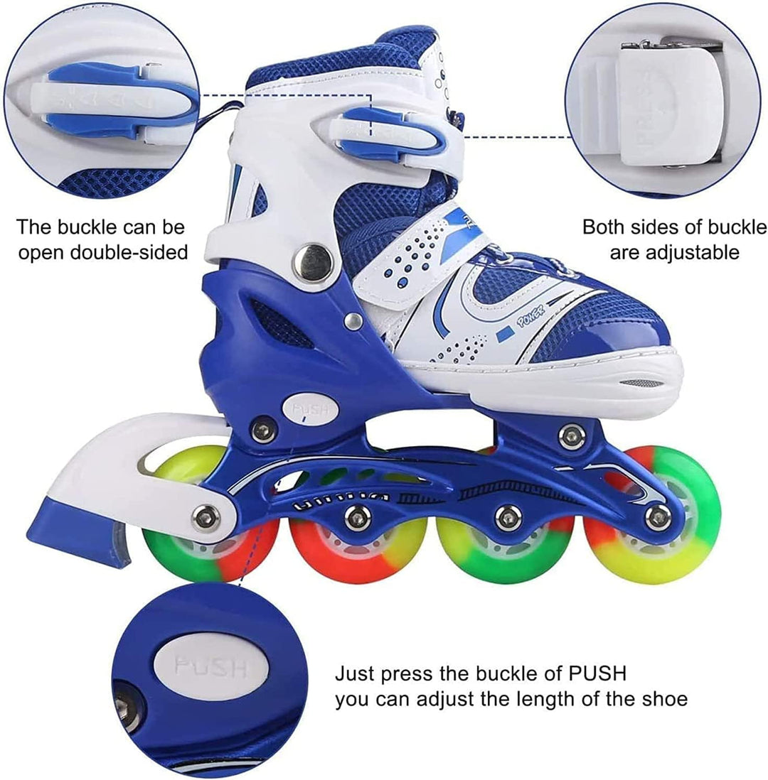 JIFAR Inliner Für Kinder Verstellbare Inline Skates mit Beleuchteten Rädern Rollschuhe Outdoor Schuh