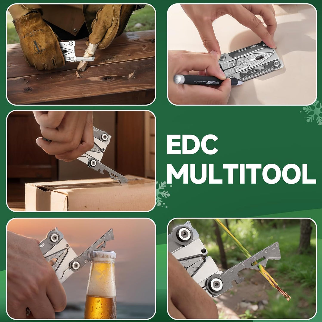 NexTool Faltbares Multitool,Kreditkarten Multi Tool 20 in 1 Edelstahl Wallet Multitool Werkzeug mit