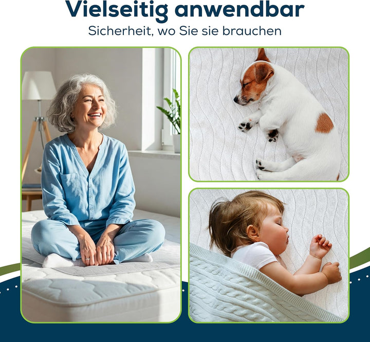 Sensalou Matratzen Auflage 75x90 cm - 2 Stück wasserdicht, waschbar - Inkontinenz Matratzenschutz Un