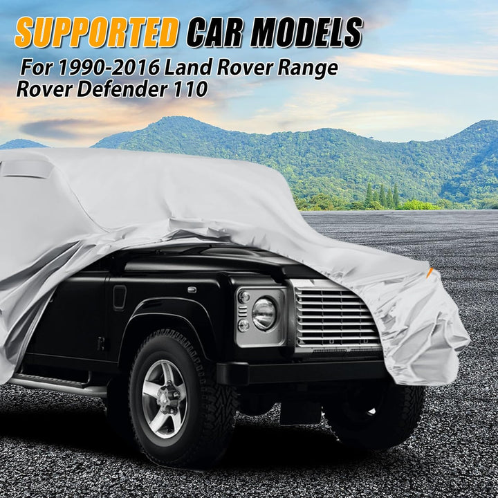 Autoabdeckung Wasserdicht für Land Rover Defender 110 1990-2016, Vollgarage Autoplane Auto Abdeckpla