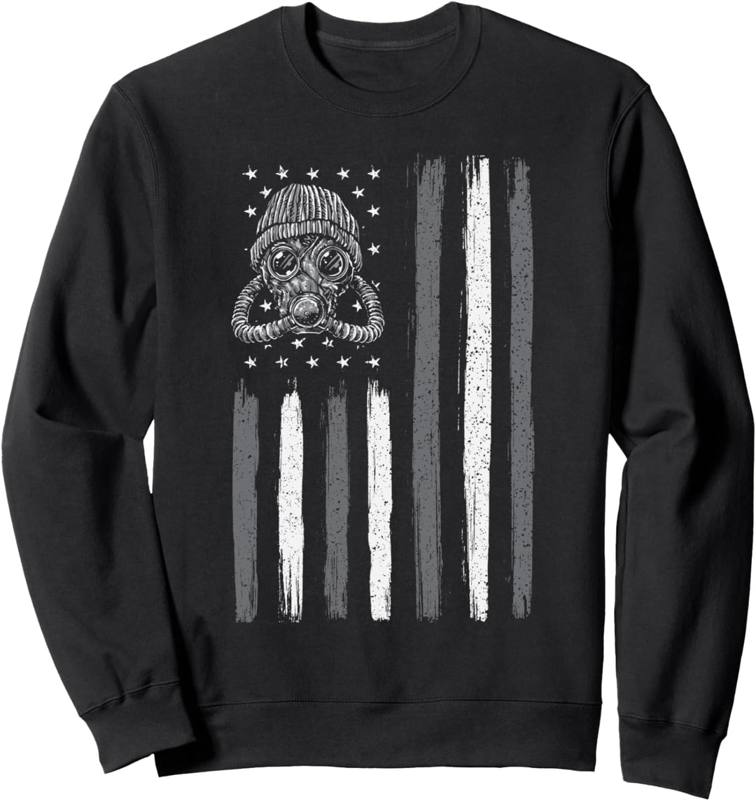 Gas mask american flag - prepper and survivalist gift Sweatshirt
