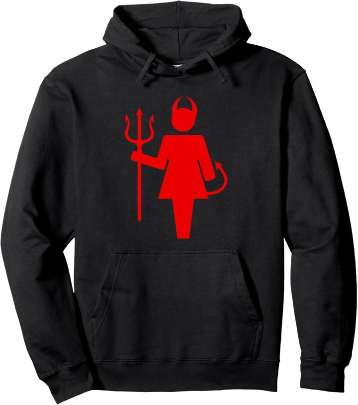 Weiblicher Teufel mit Dreizack Pullover Hoodie